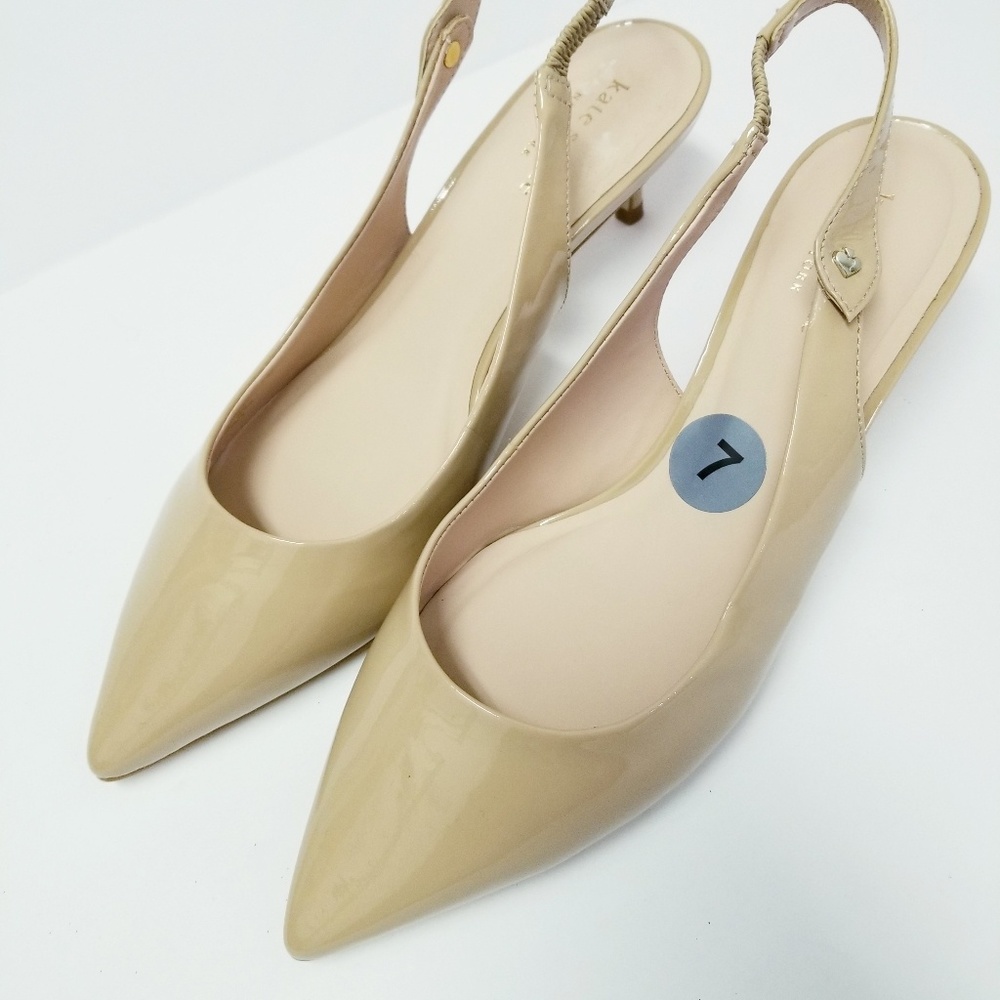 Kate Spade Slingback Nude Heels Shiloh - Picture 3 of 7